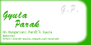gyula parak business card
